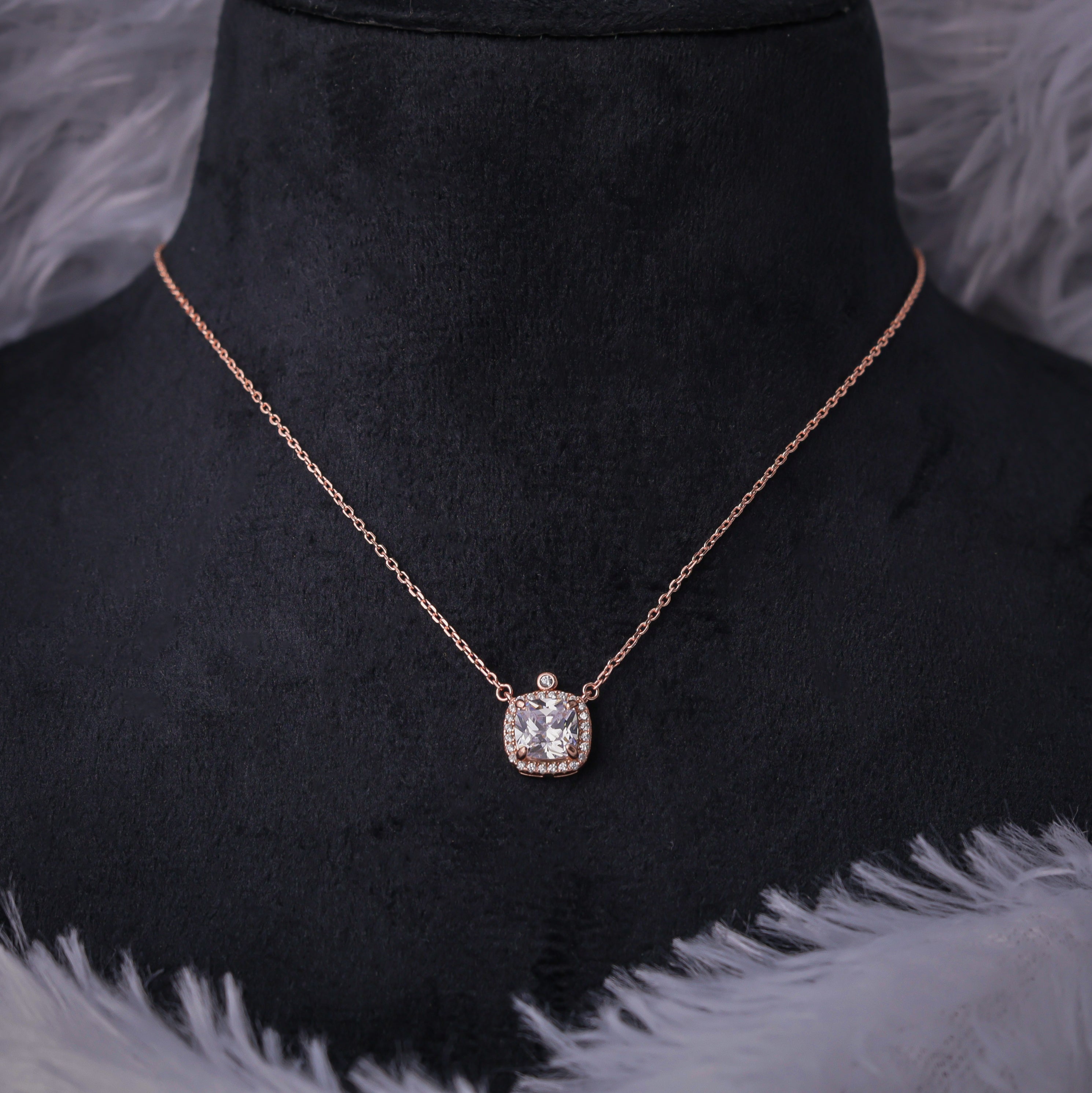 Cushion Cut Rose Pendant