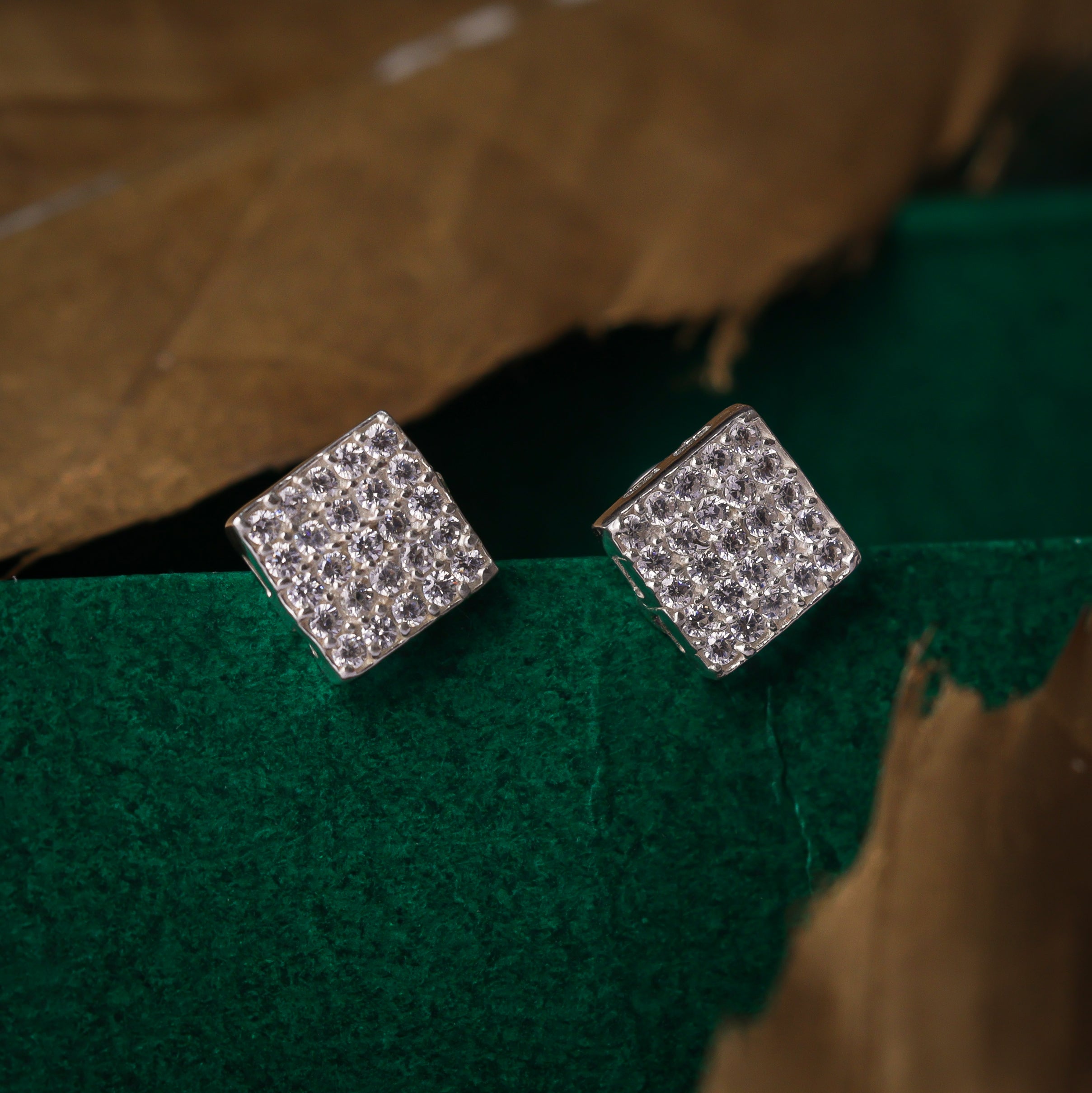 Silver Square Studs