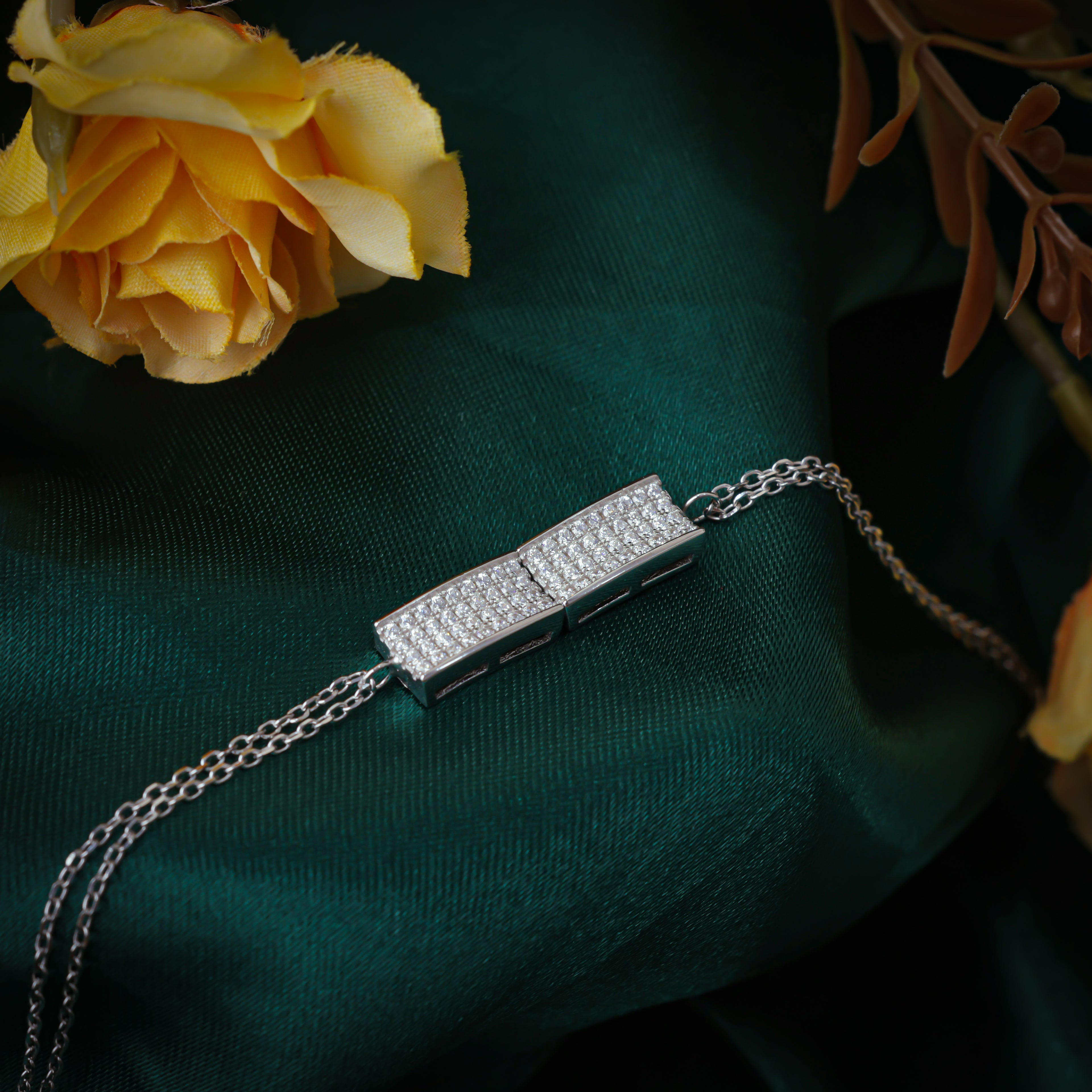 Silver Bar Charm Bracelet