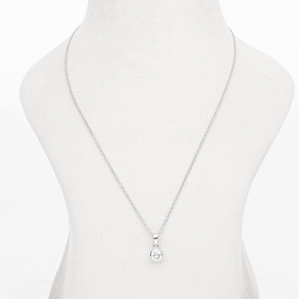 Classic Solitaire Pendant Necklace