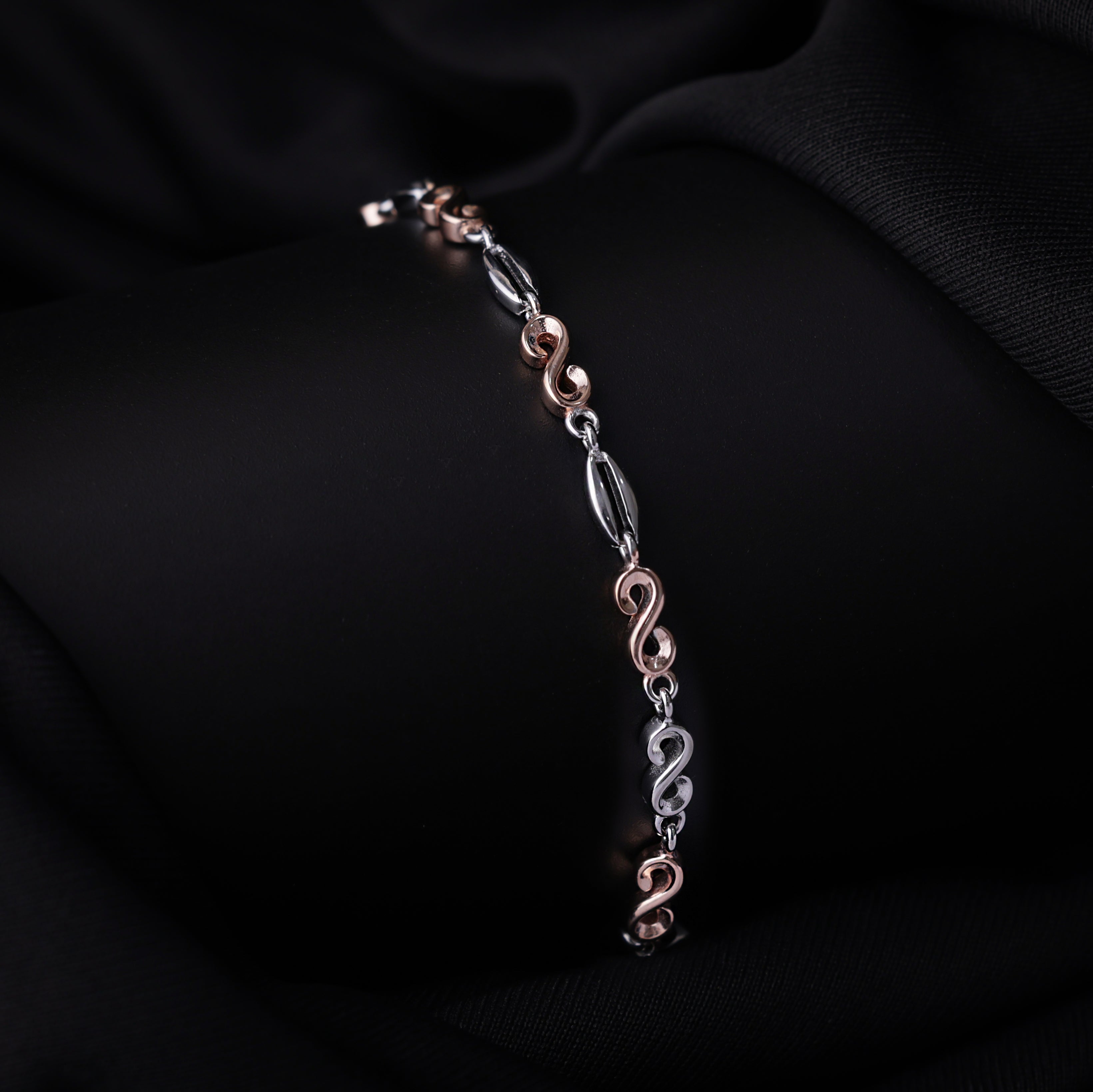 Interlink Silver & Rose Bracelet