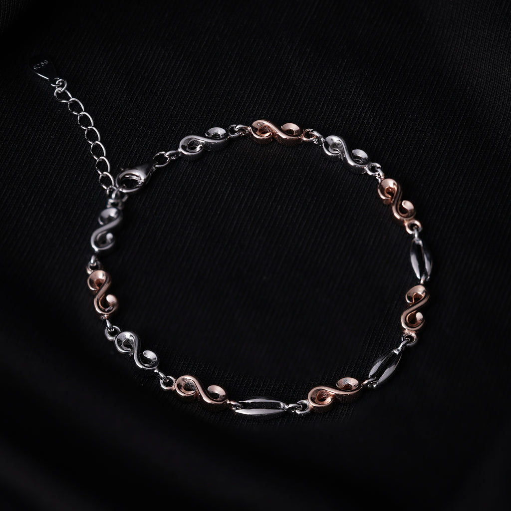 Interlink Silver & Rose Bracelet
