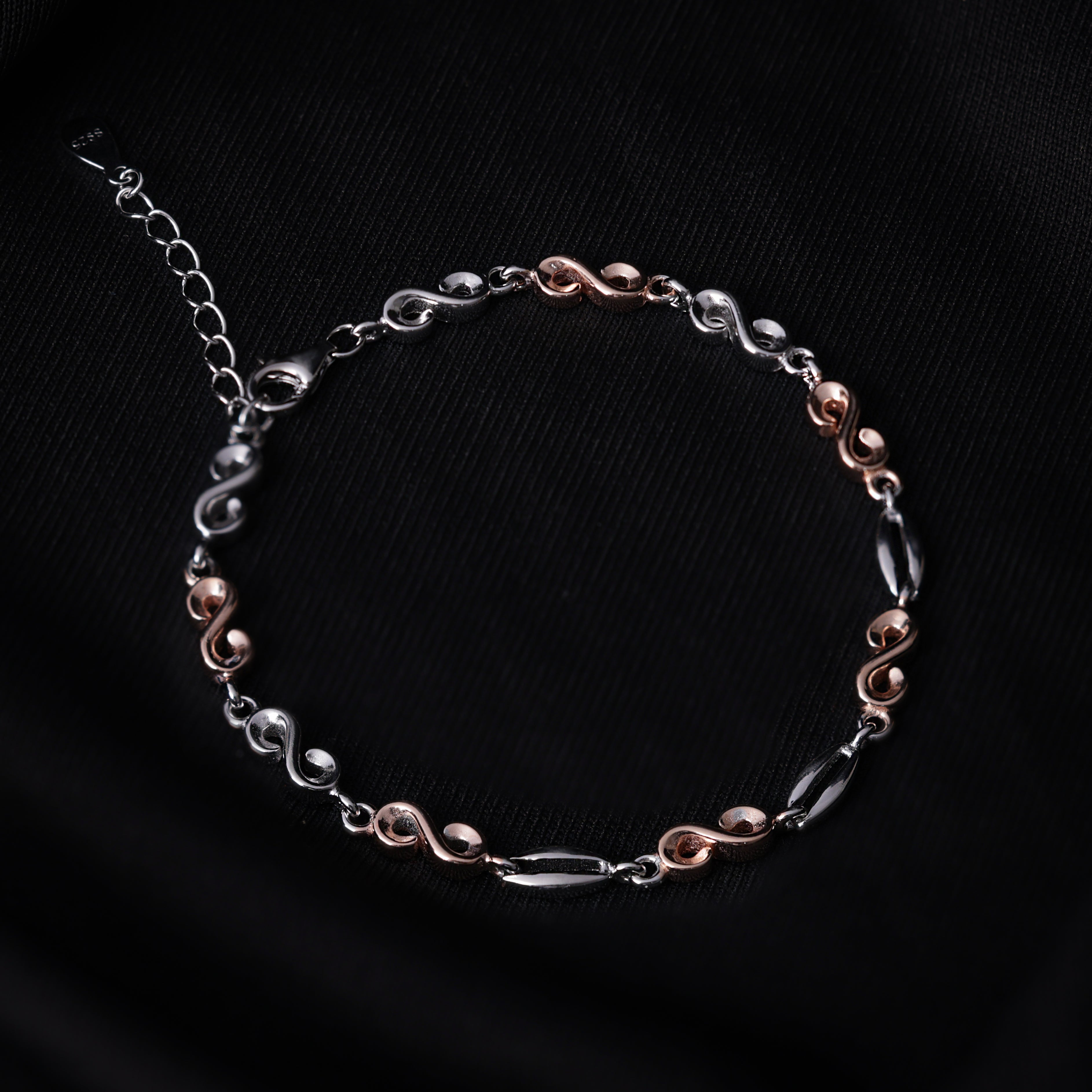 Interlink Silver & Rose Bracelet