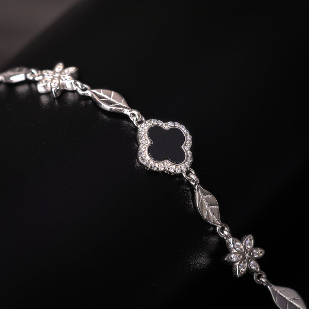 Dual-Tone Leaf & Clover Bracelet