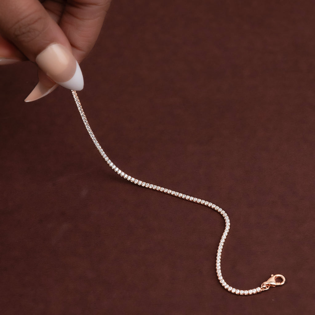 Rose Gold Tennis Orbit Bracelet
