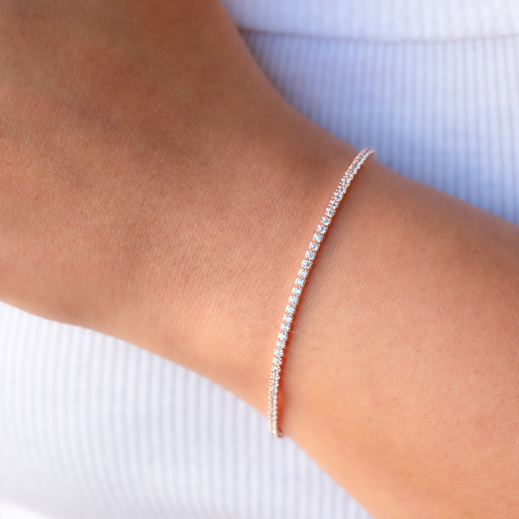 Rose Gold Tennis Orbit Bracelet