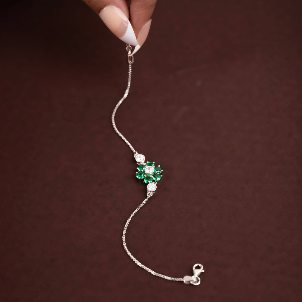 Emerald Bloom Slider Bracelet