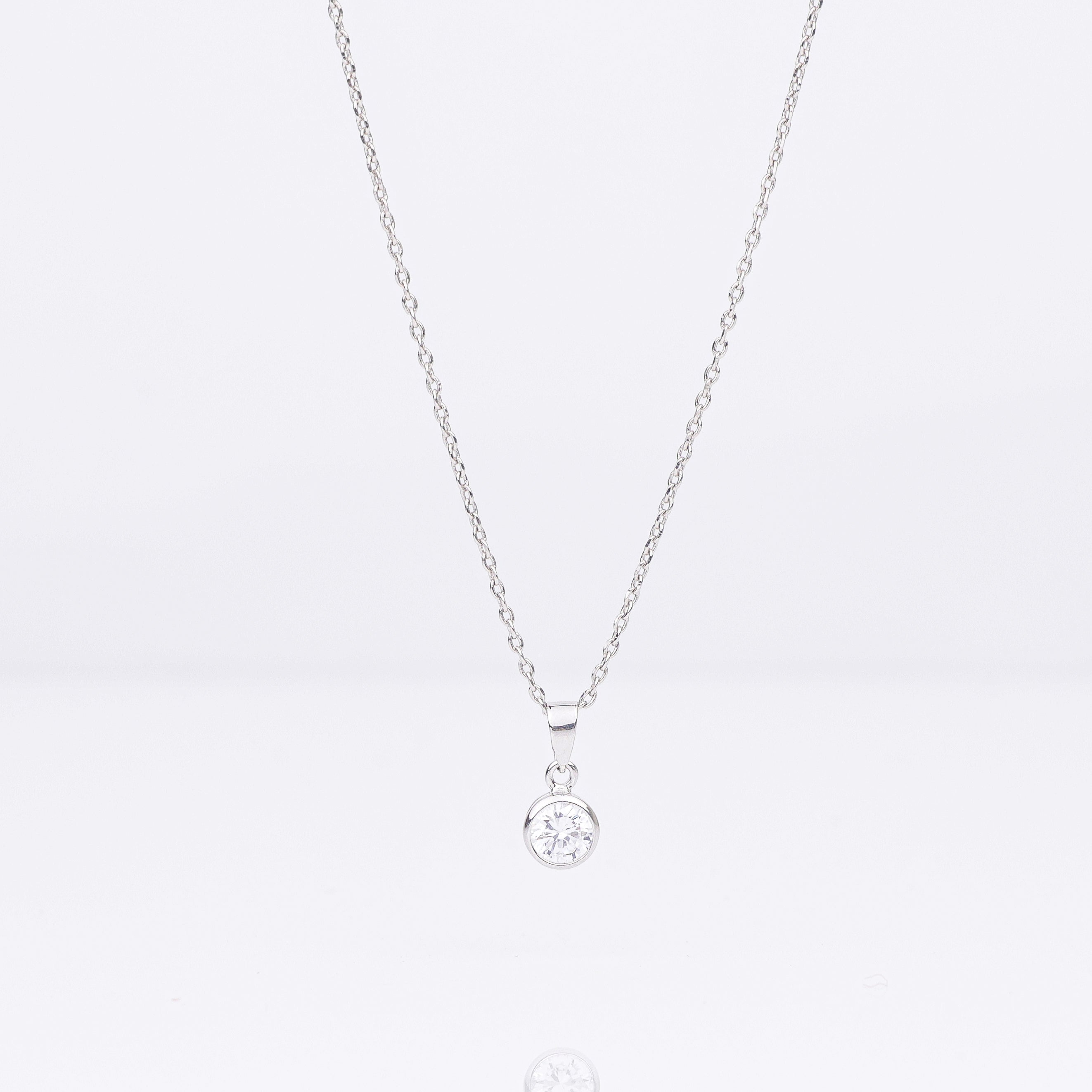 Classic Solitaire Pendant Necklace