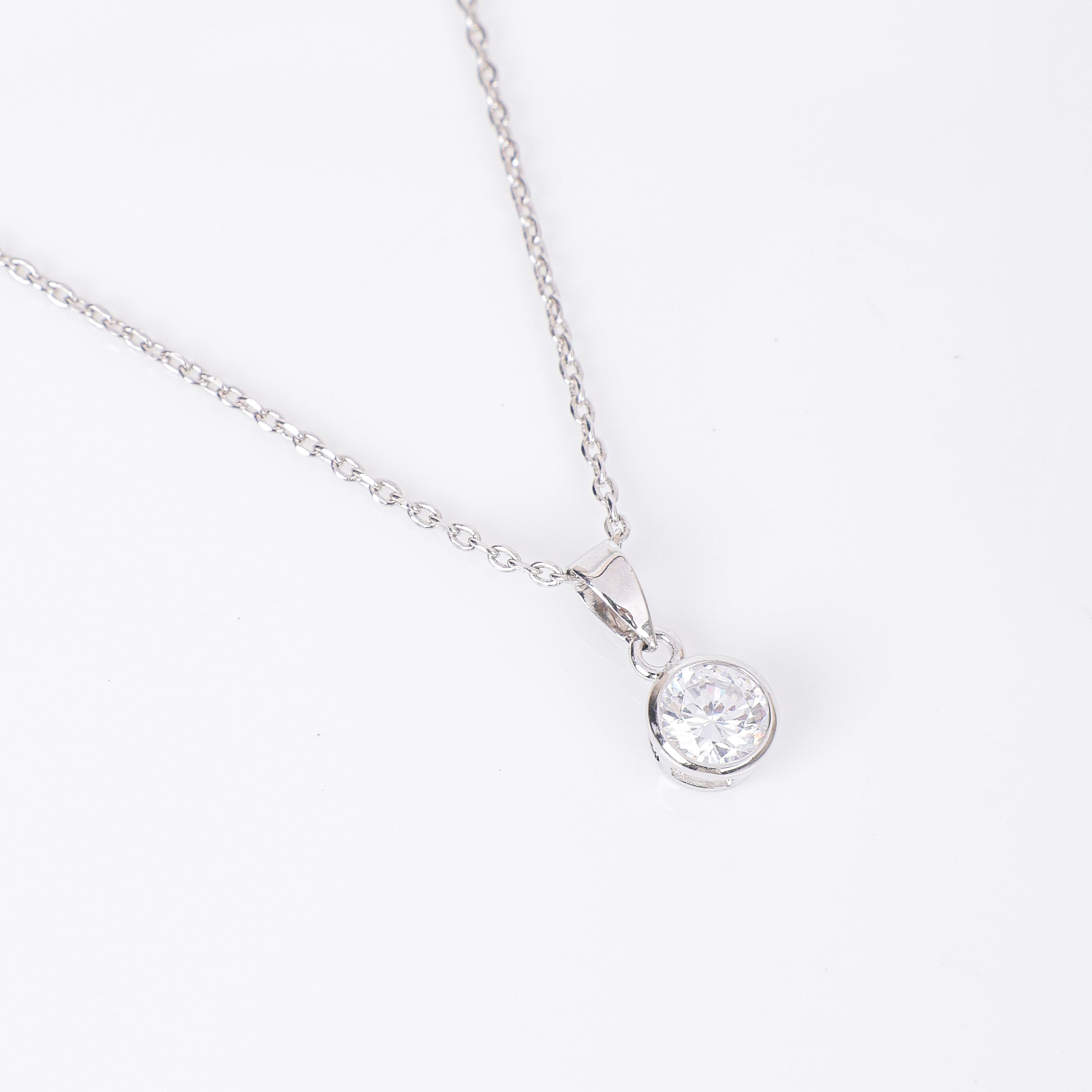 Classic Solitaire Pendant Necklace