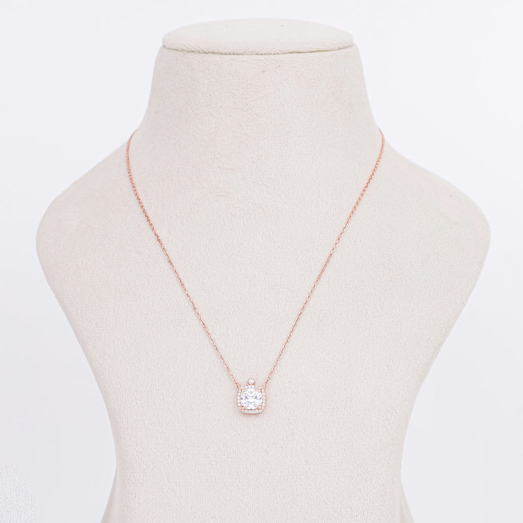 Cushion Cut Rose Pendant