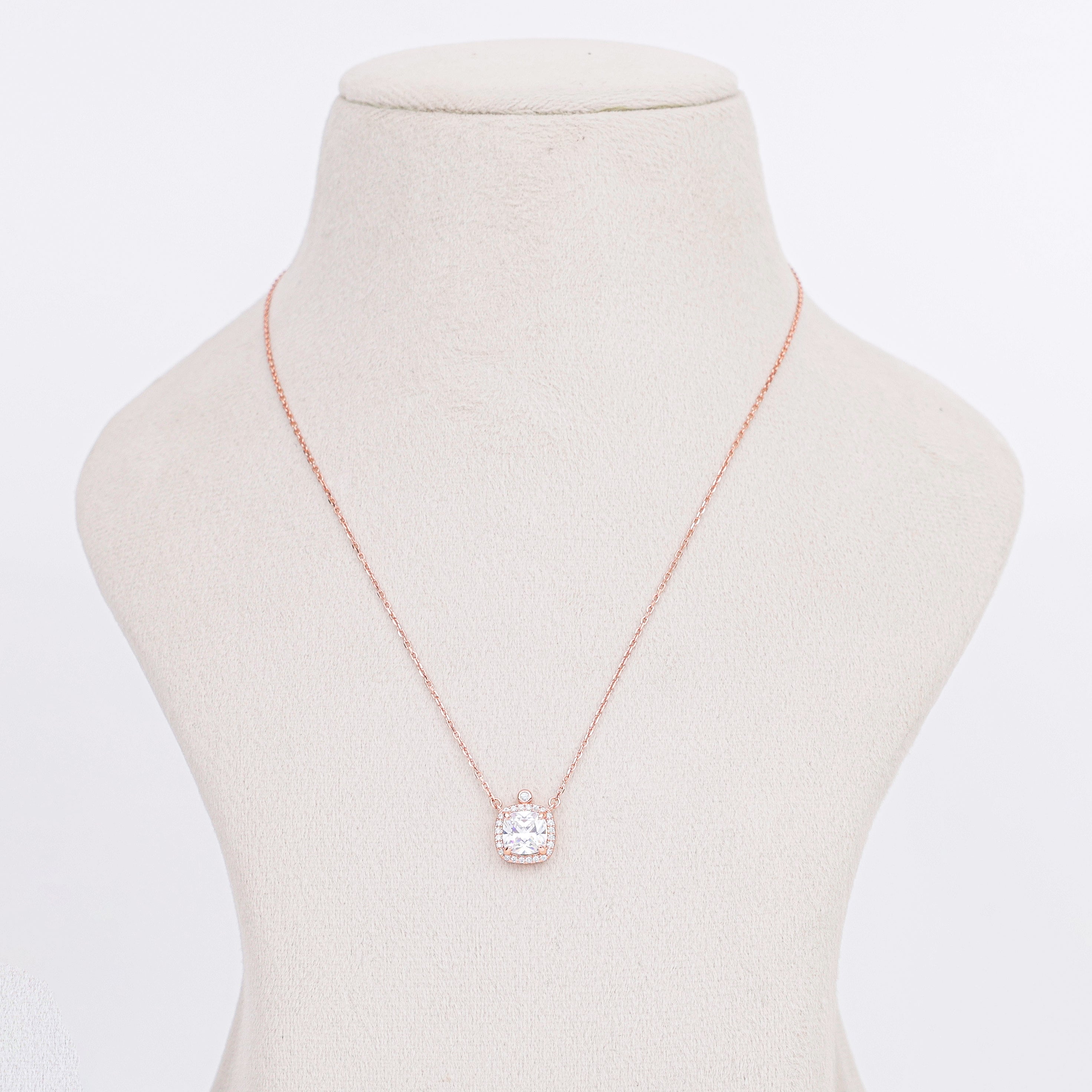 Cushion Cut Rose Pendant
