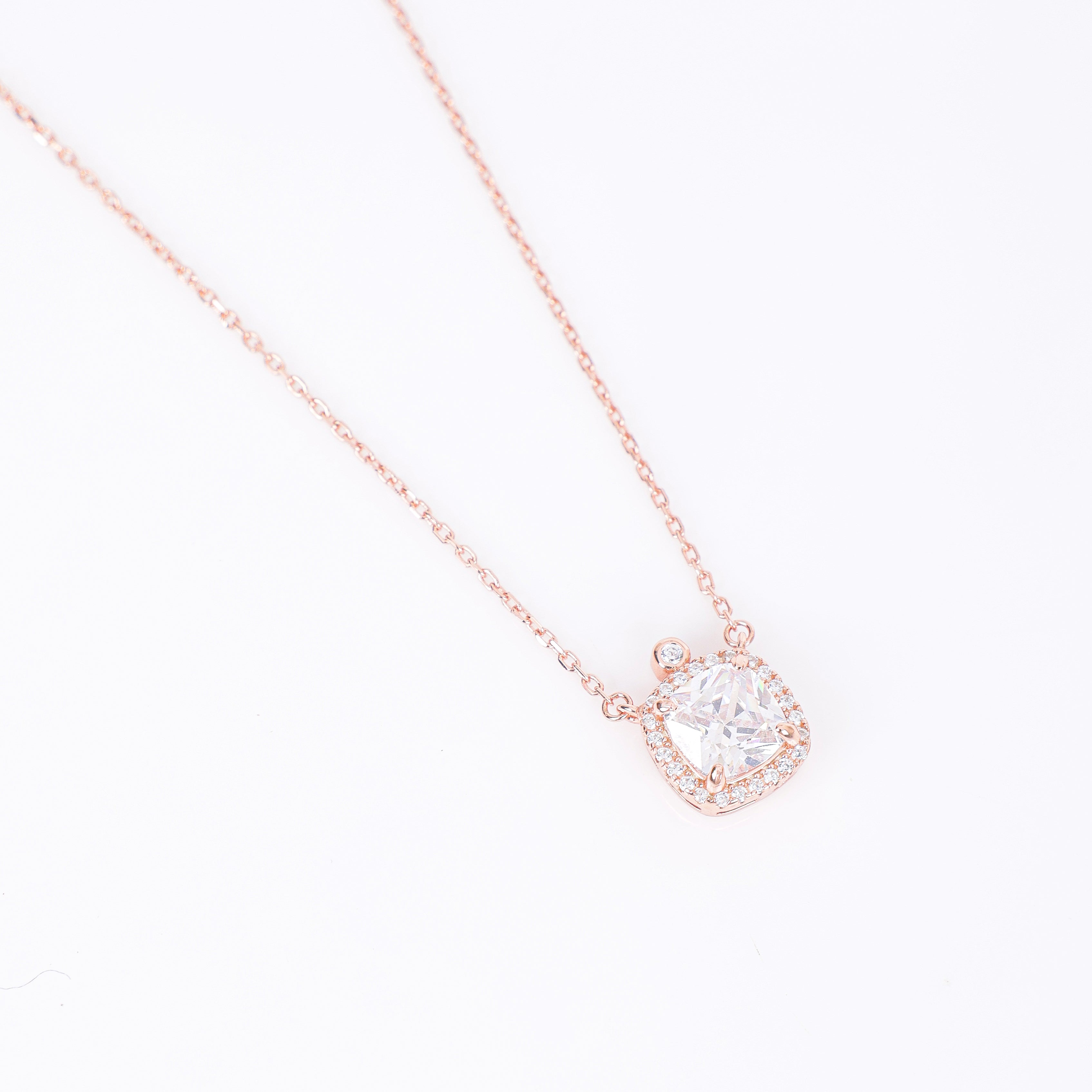 Cushion Cut Rose Pendant