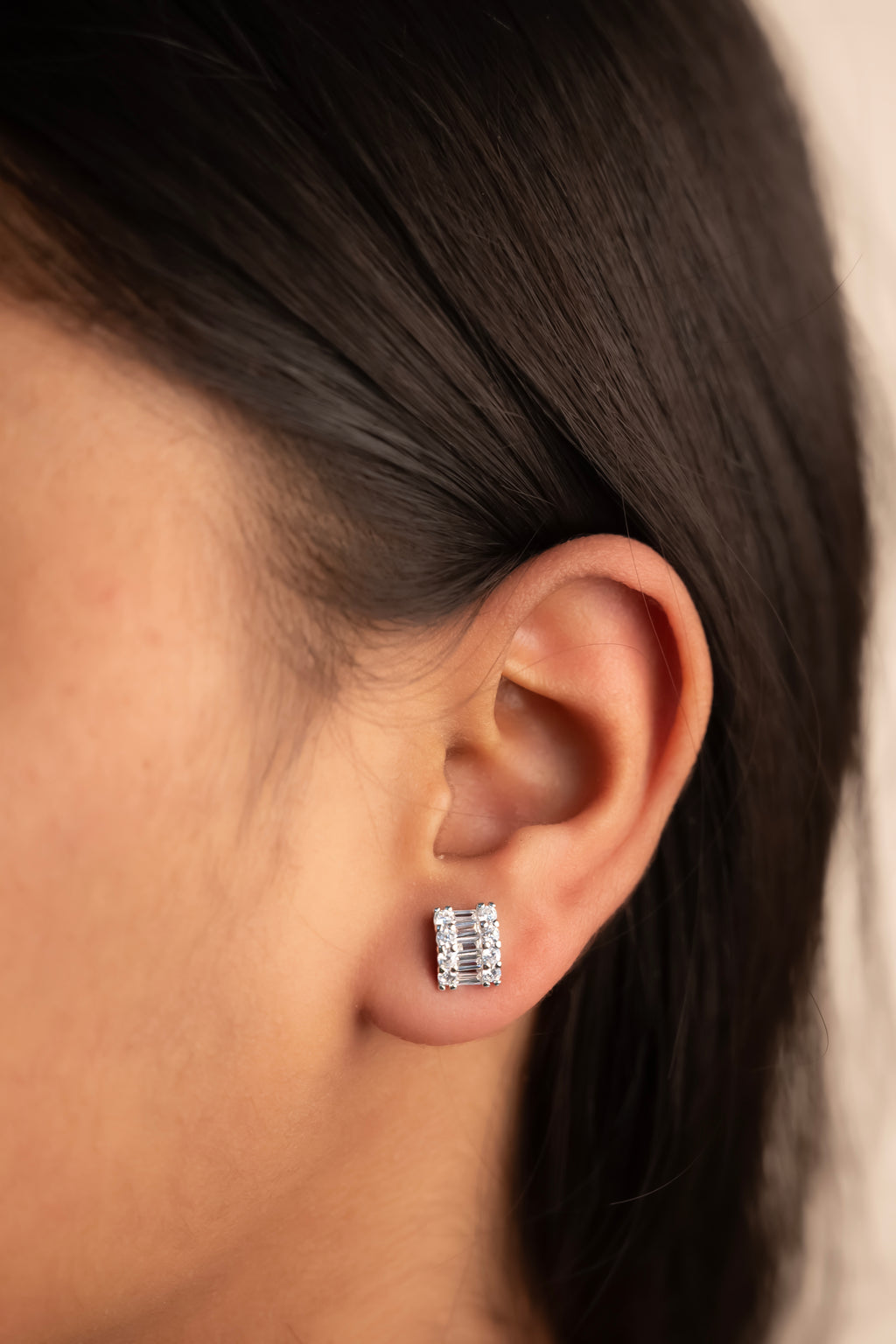 Square Solitaire Studs