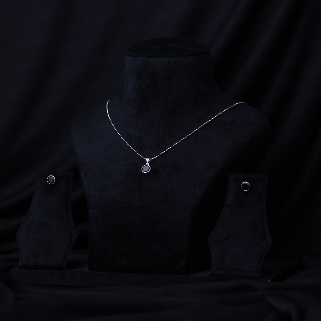 Midnight Blue Bezel Pendant Set