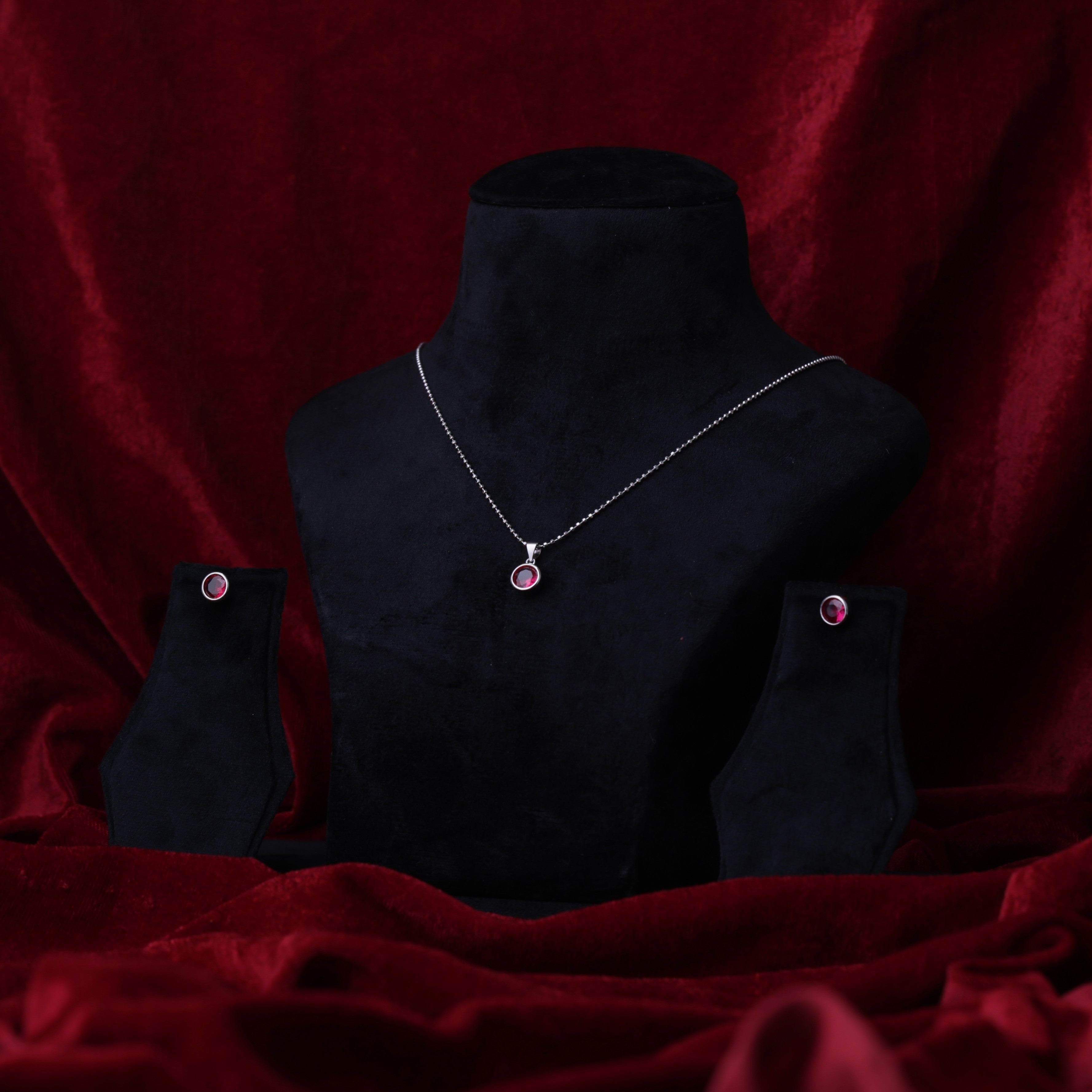 Crimson Glow Pendant Set