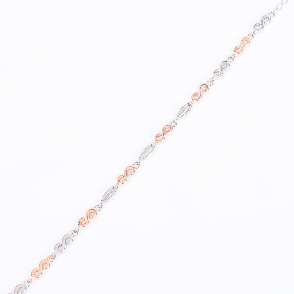 Interlink Silver & Rose Bracelet