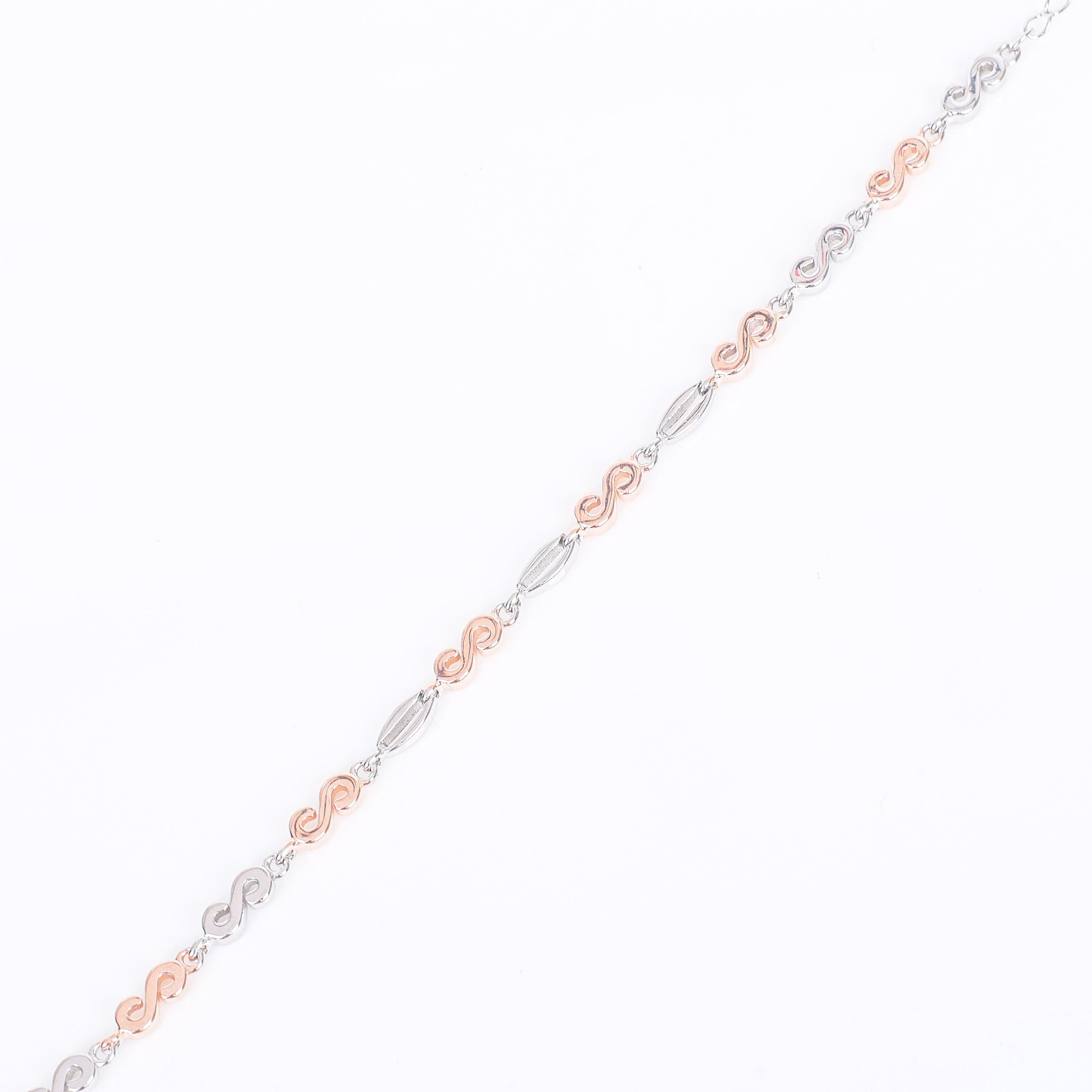 Interlink Silver & Rose Bracelet