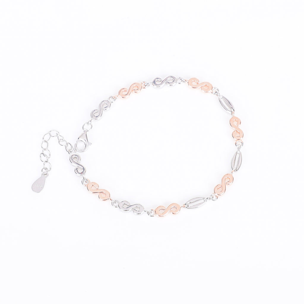 Interlink Silver & Rose Bracelet