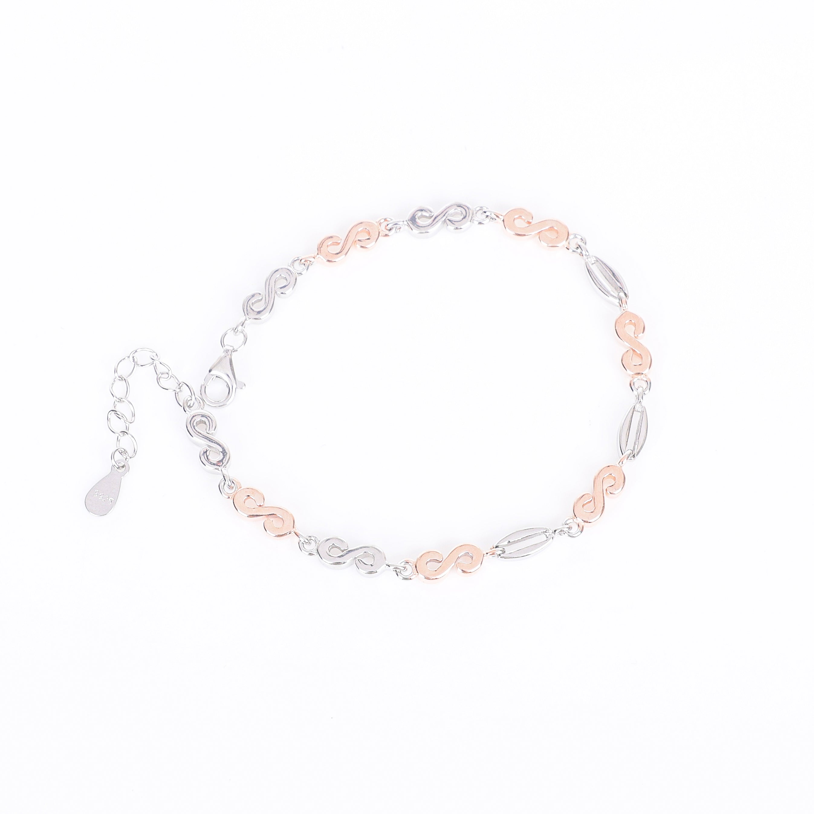 Interlink Silver & Rose Bracelet