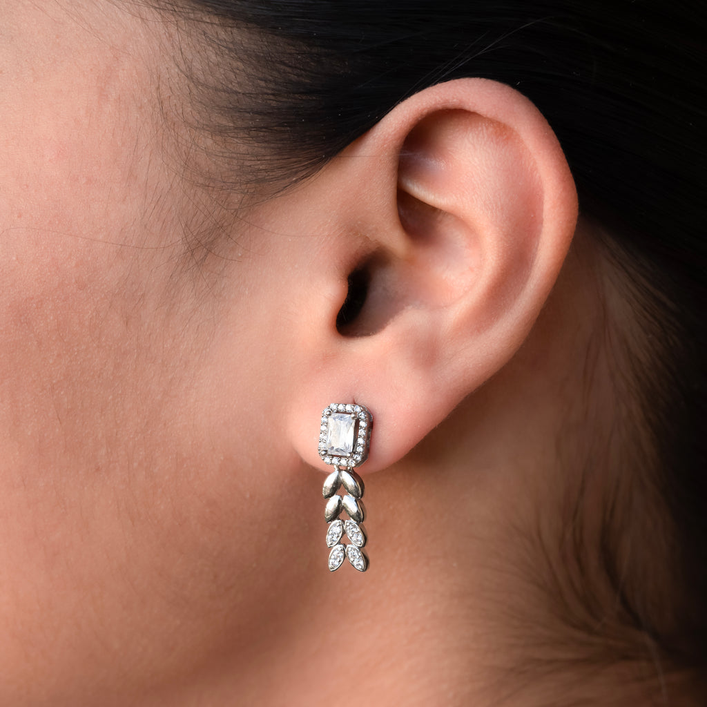 Diamond Leaf Cascade Silver Set