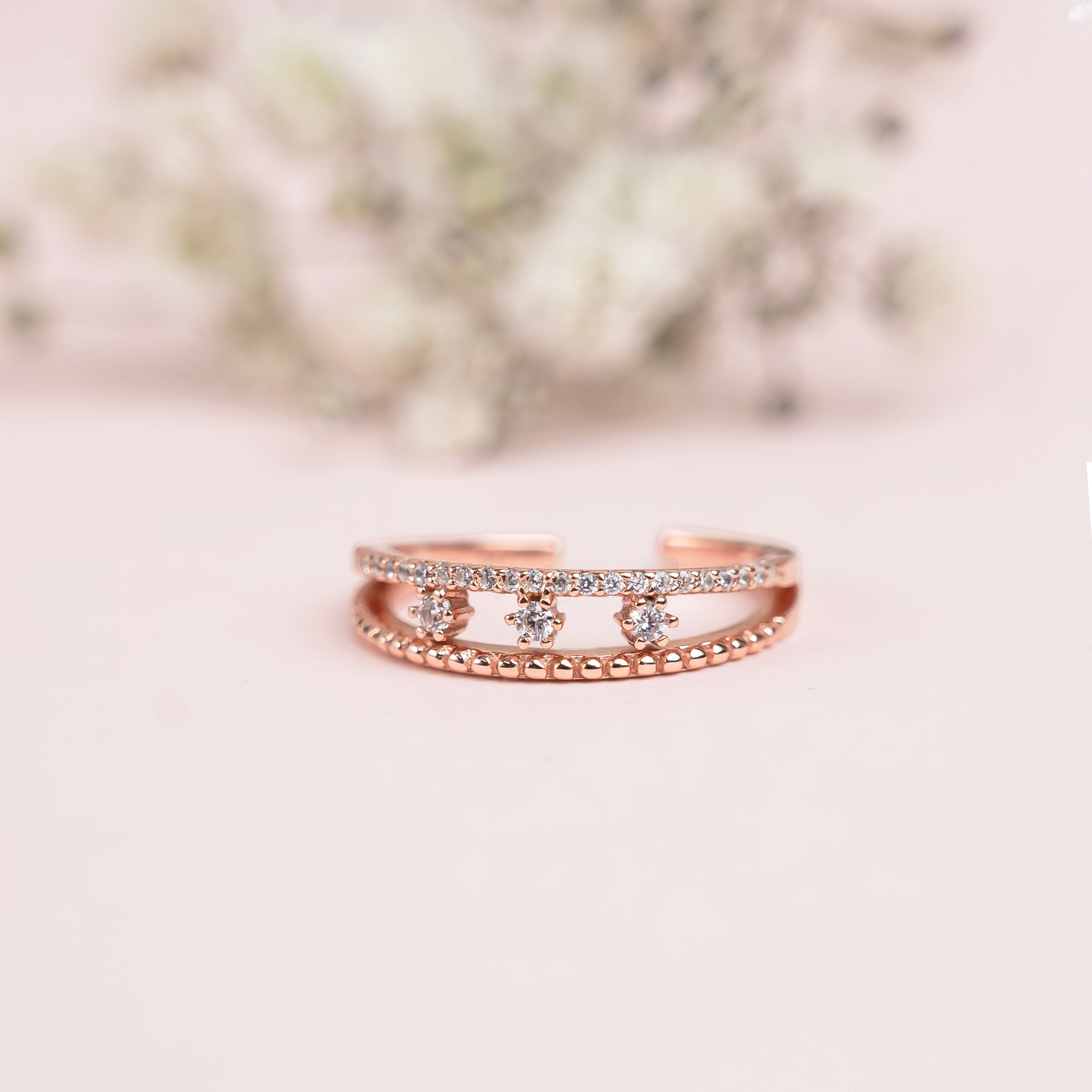 Trio Droplet Cuff Ring