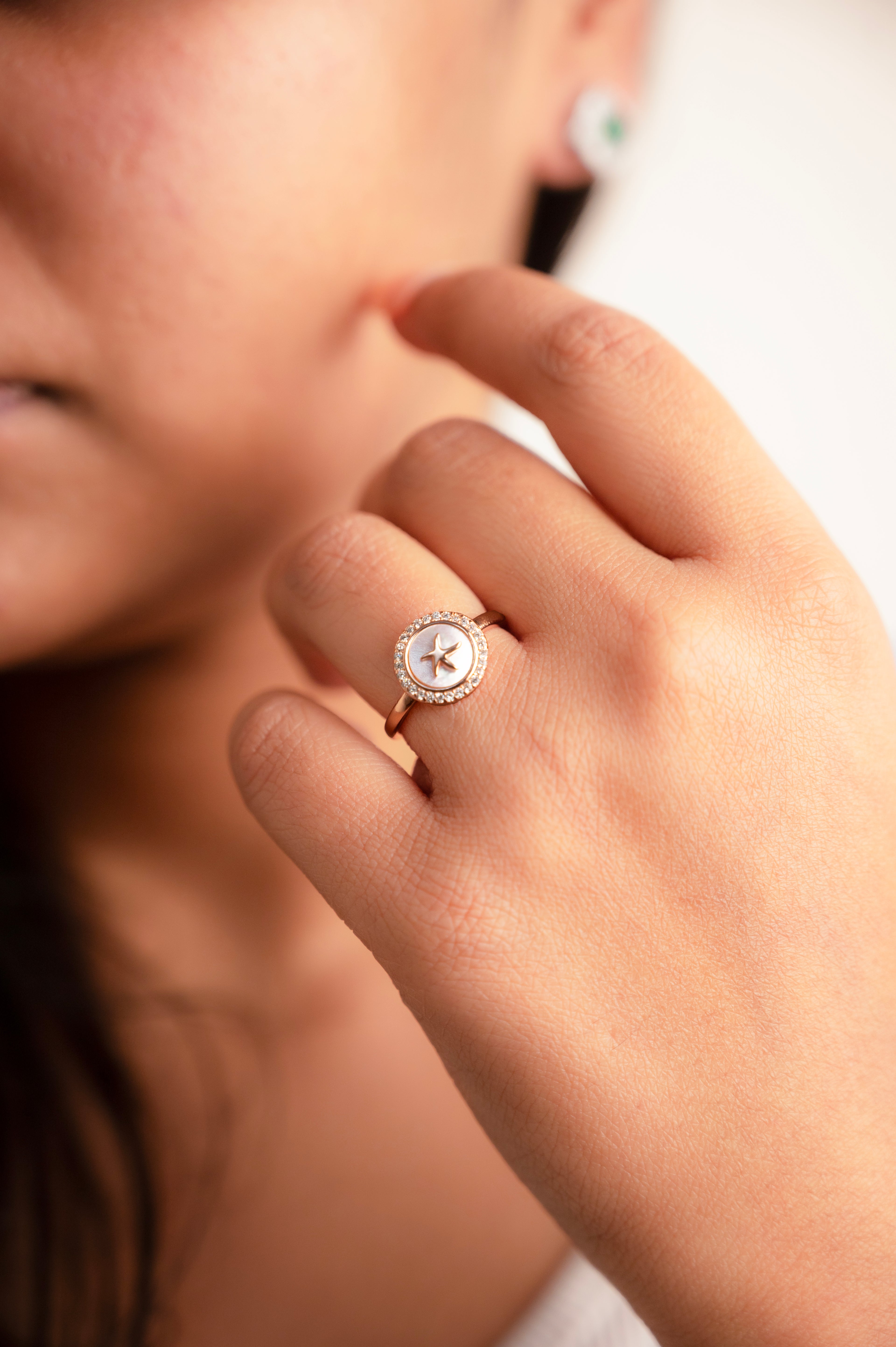 Ocean Star Halo Ring