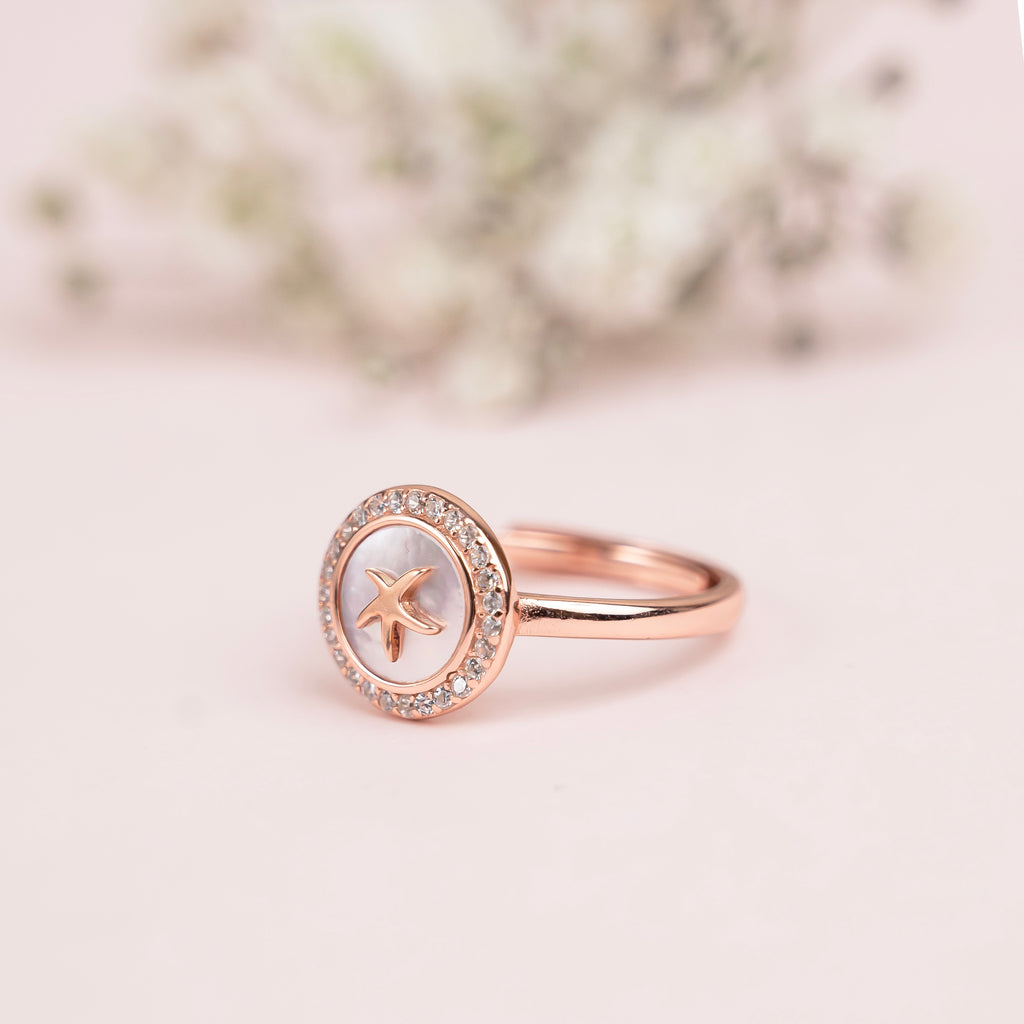 Ocean Star Halo Ring