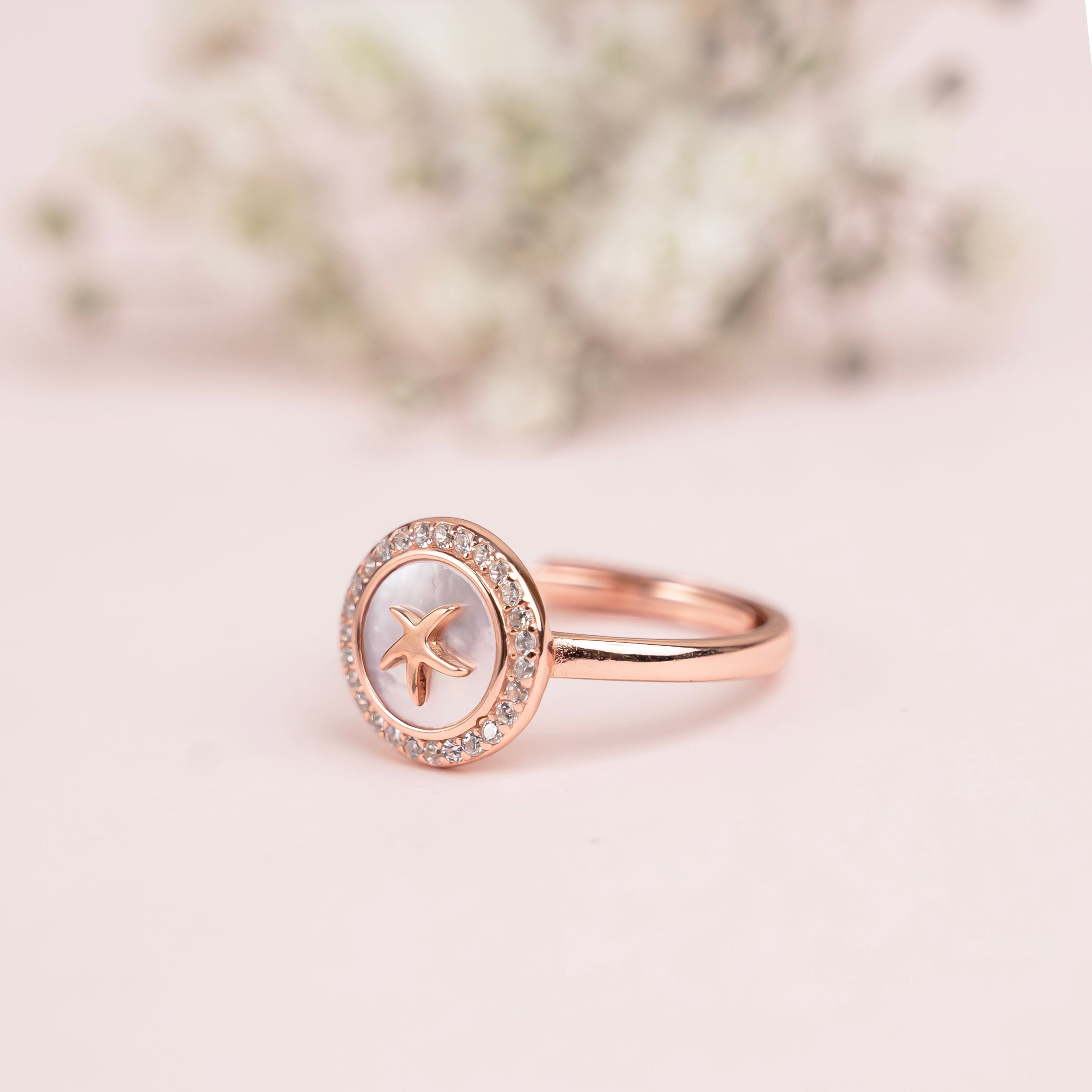 Ocean Star Halo Ring