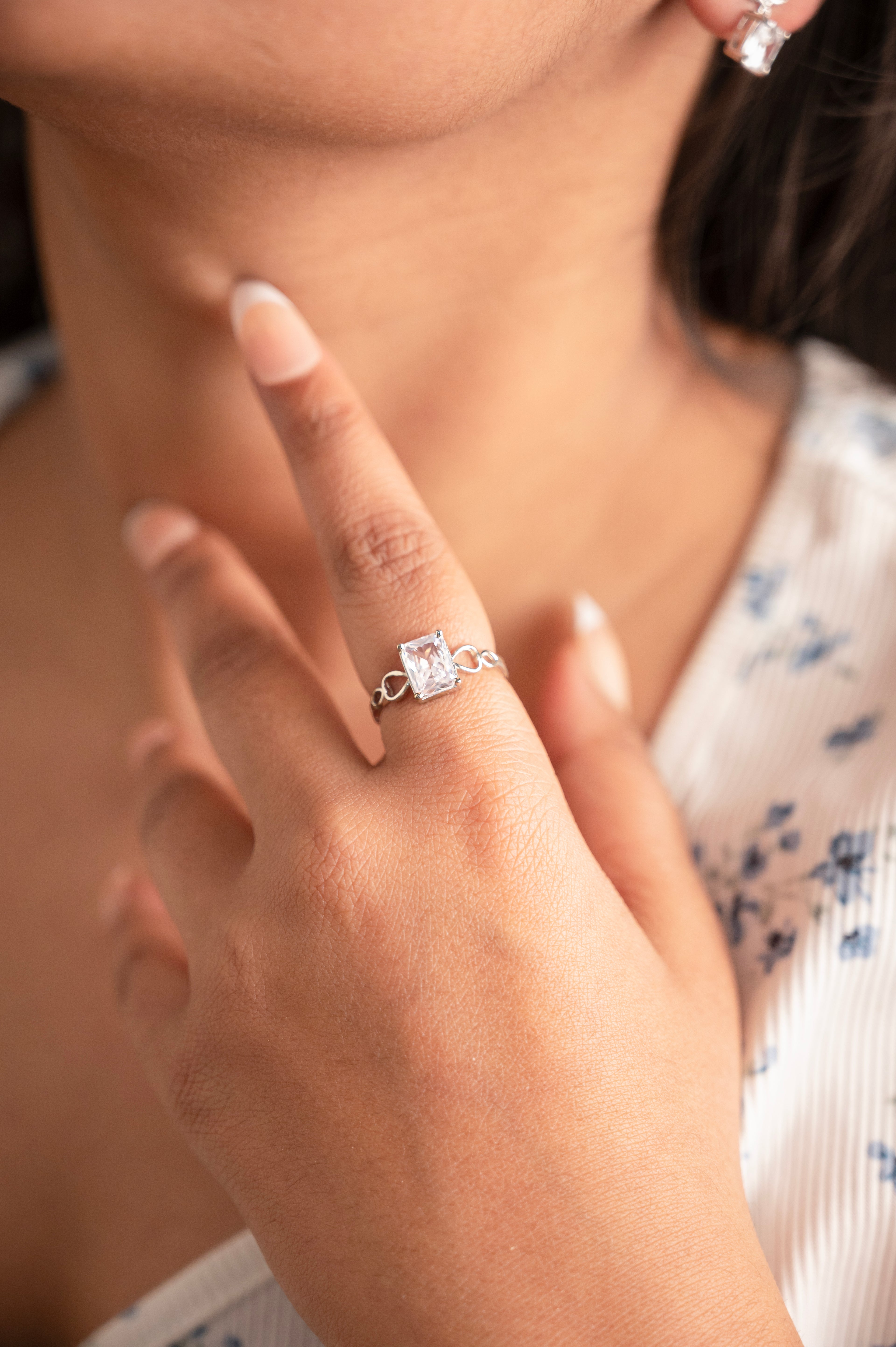 Radiant Cut Infinity Ring