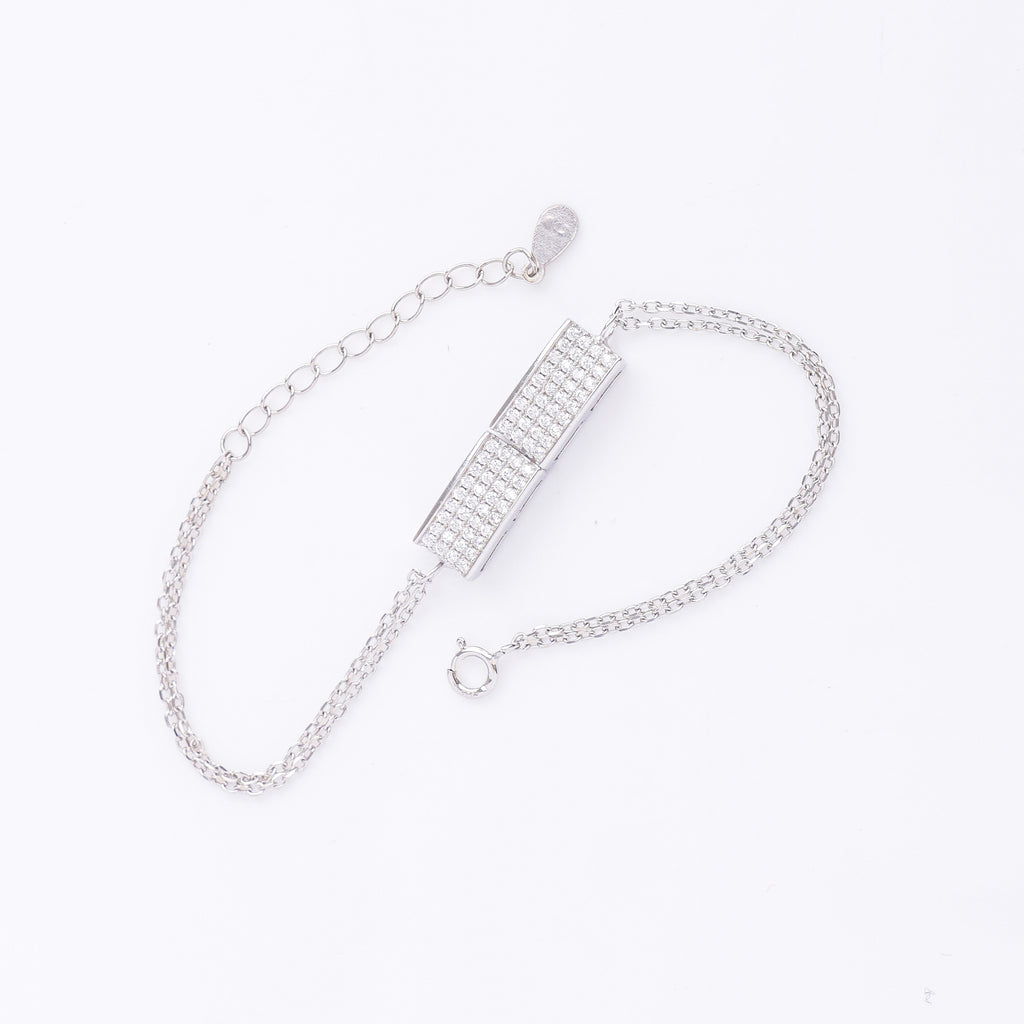 Silver Bar Charm Bracelet