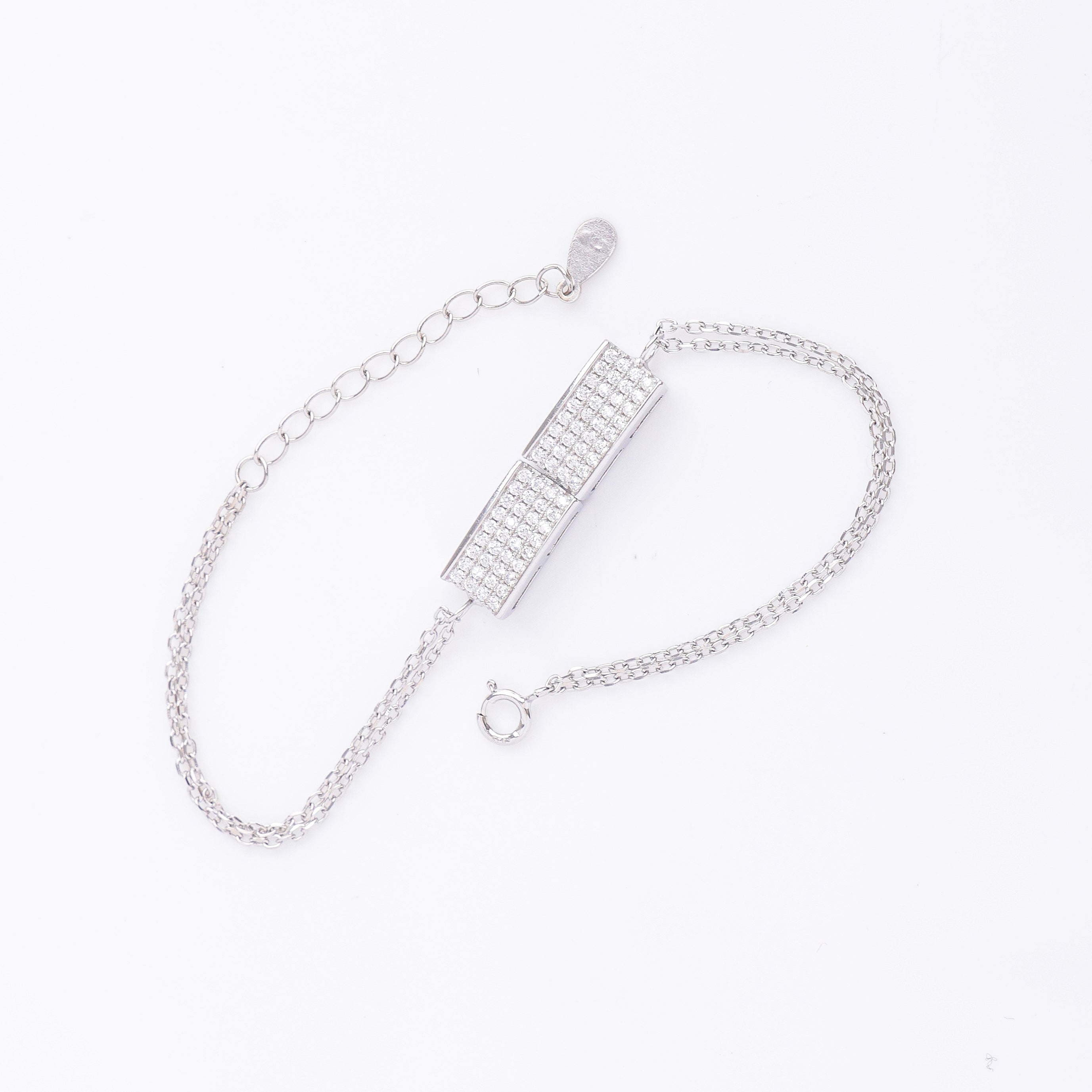 Silver Bar Charm Bracelet