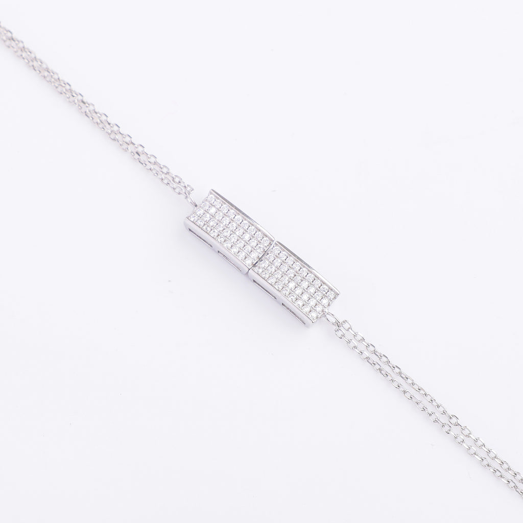 Silver Bar Charm Bracelet