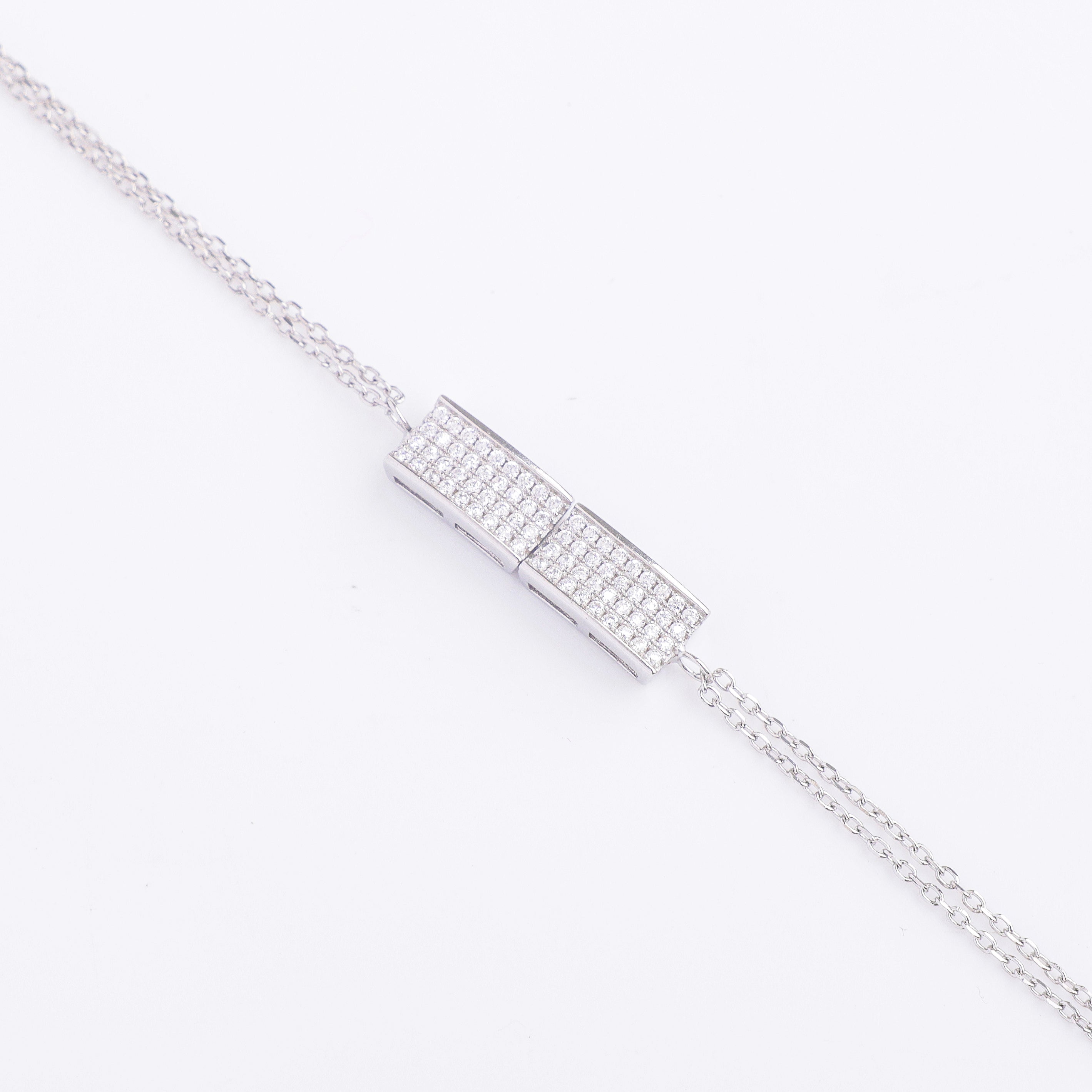 Silver Bar Charm Bracelet