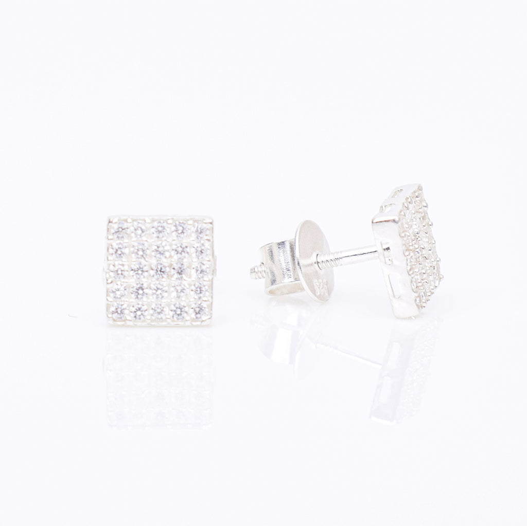 Silver Square Studs