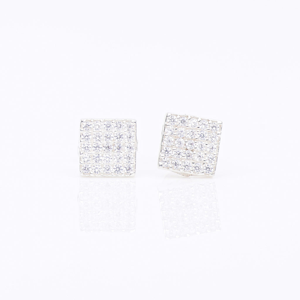 Silver Square Studs