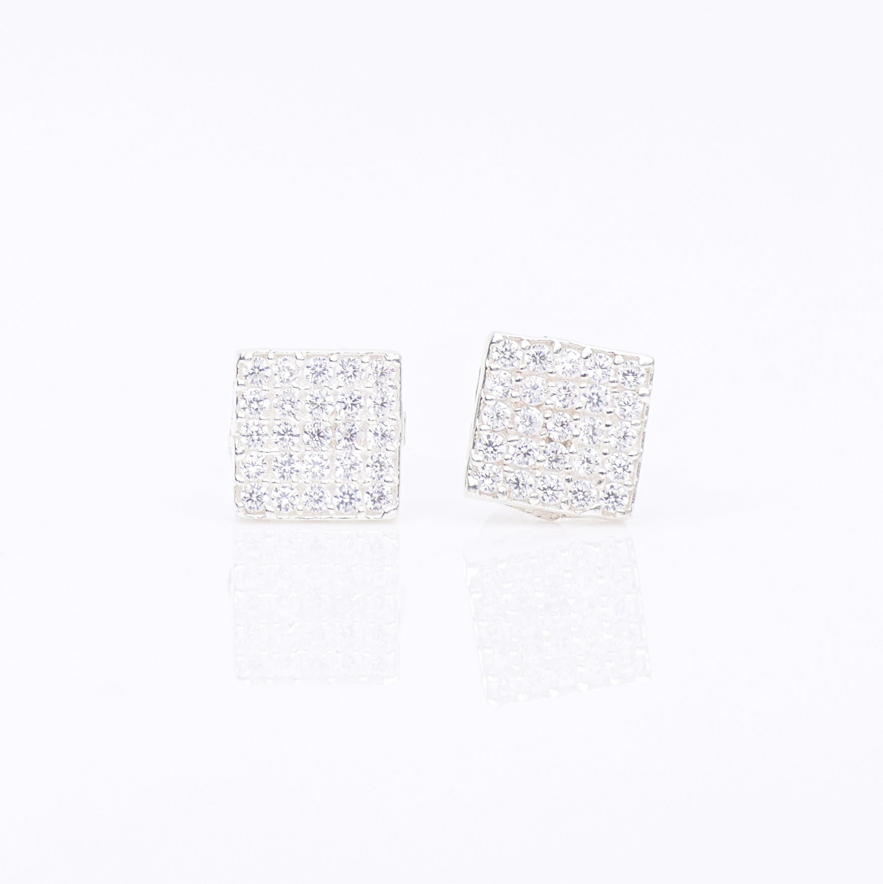 Silver Square Studs