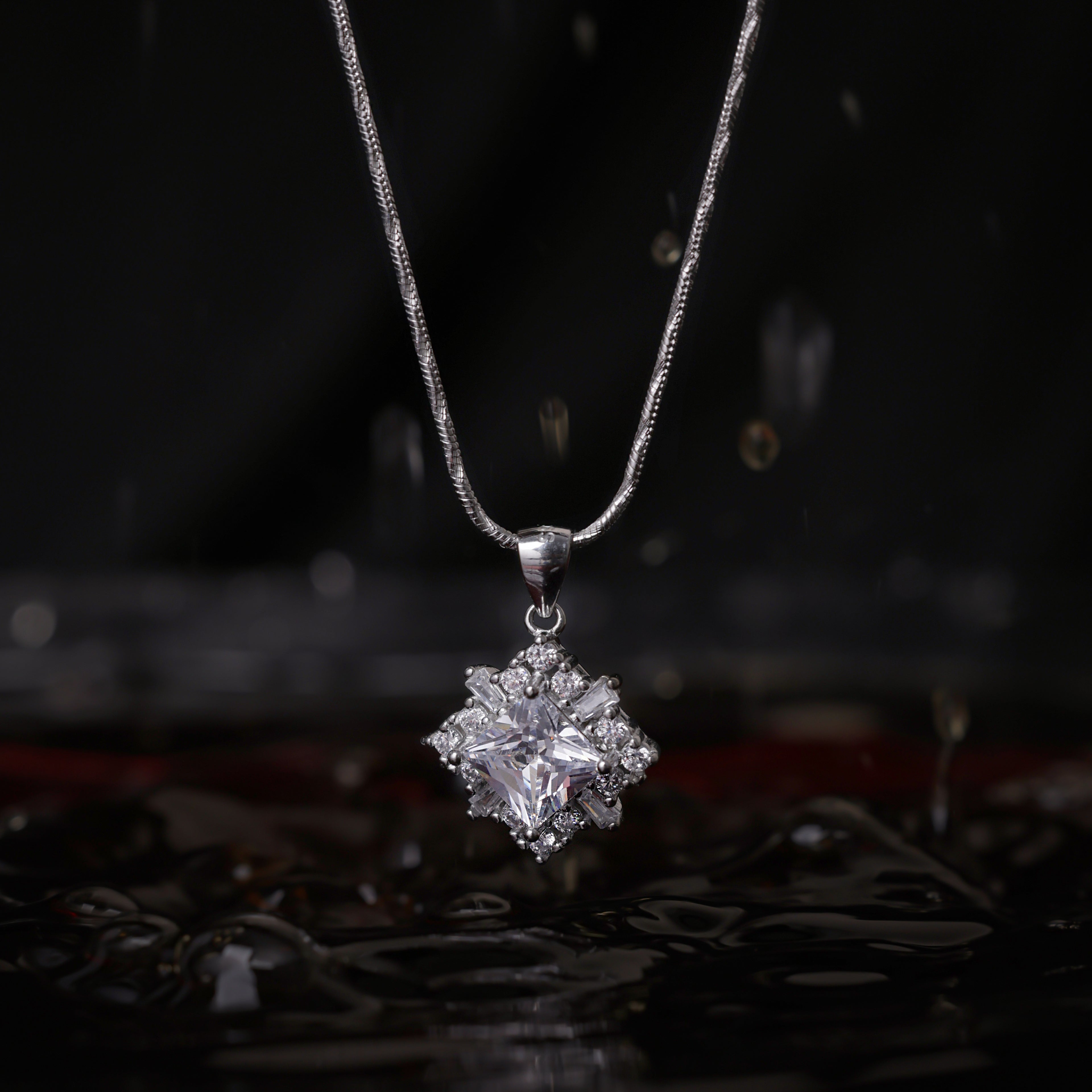 Sparkling Floret Pendant Necklace
