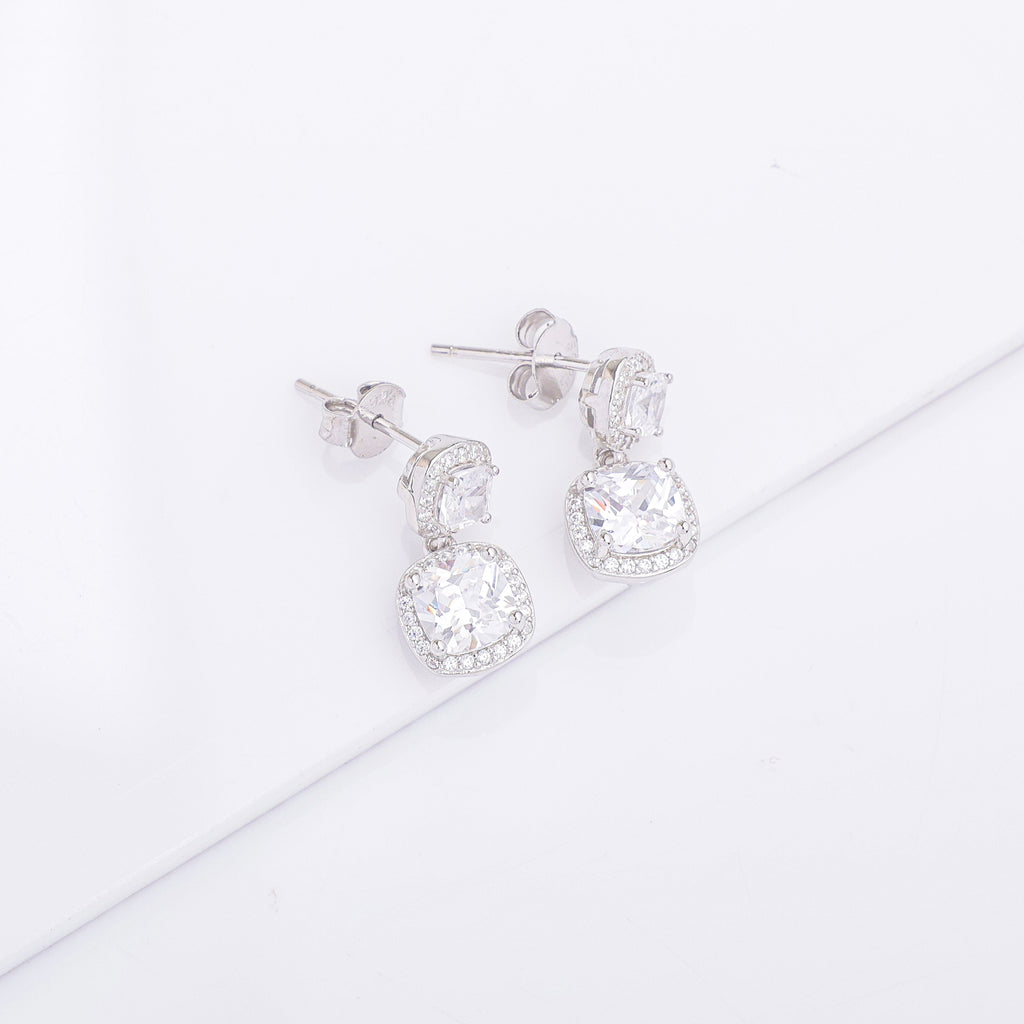 Two-Tier Solitaire Earrings