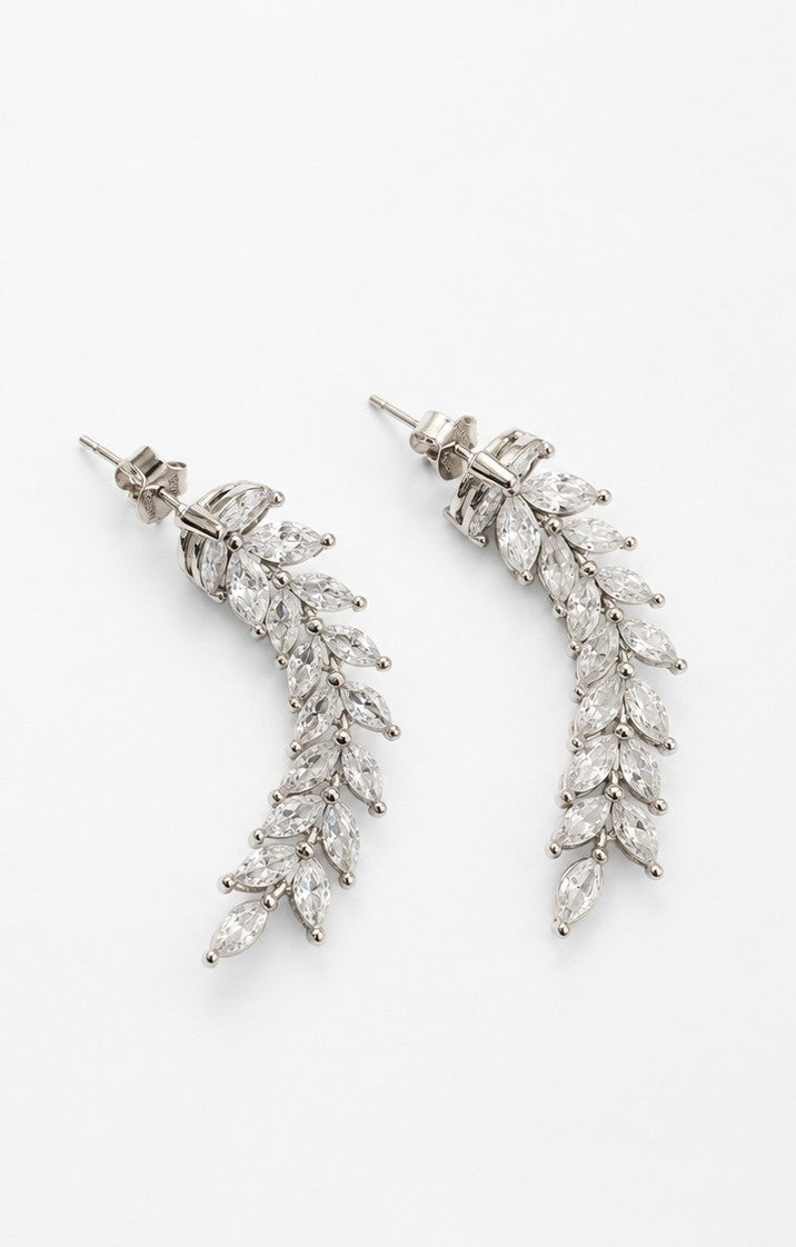 Crystal Leaf Vine Drop - 925 sterling silver jewellery by Sanache