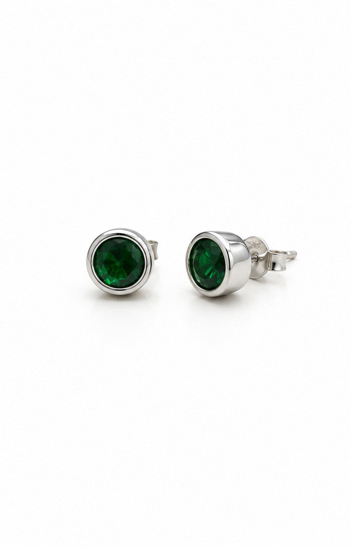 Green Radiance Stud - 925 sterling silver jewellery by Sanache