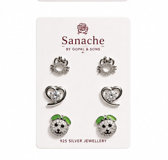 Sparkling Apple Charm Drop - 925 sterling silver jewellery by Sanache (photo 2)