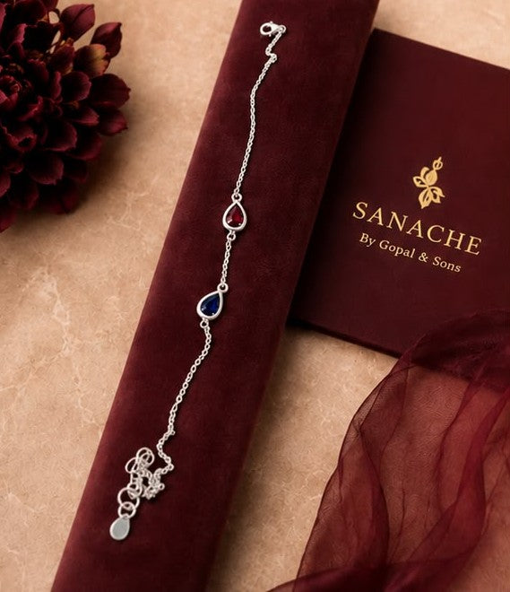 925 Silver Petal Link Bracelet - 925 sterling silver jewellery by Sanache (photo 3)