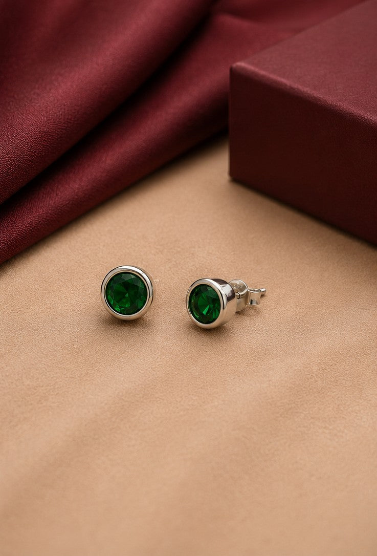 Green Radiance Stud - 925 sterling silver jewellery by Sanache (photo 2)