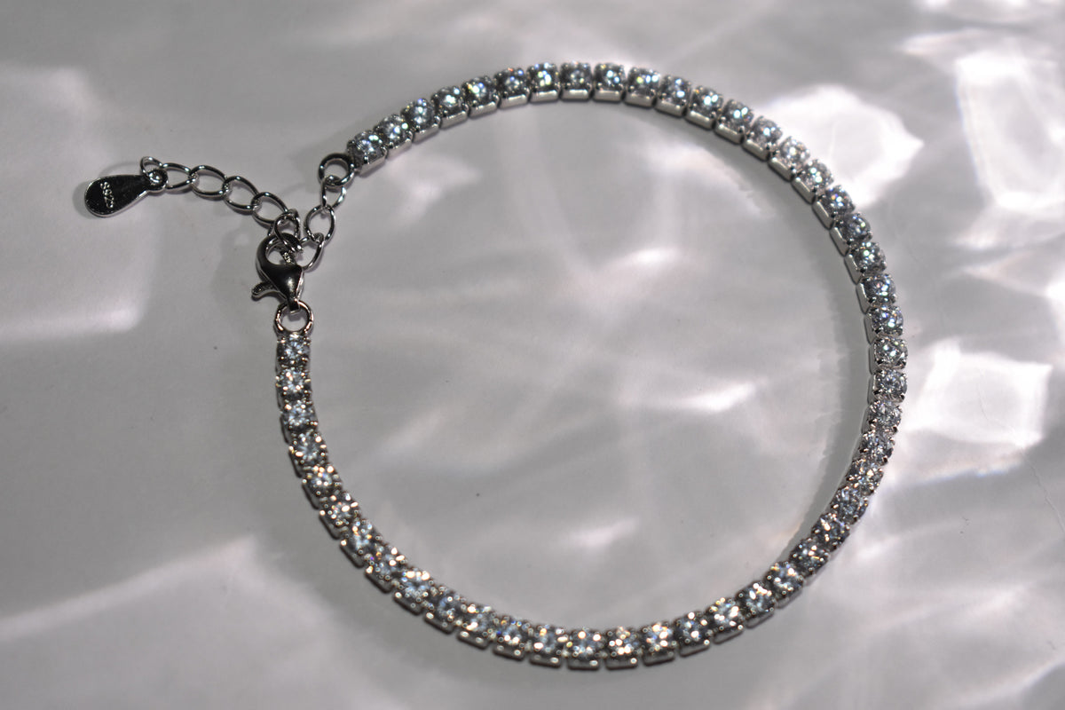 925 Silver Cascade Crystal Tennis Bracelet - 925 sterling silver jewellery by Sanache