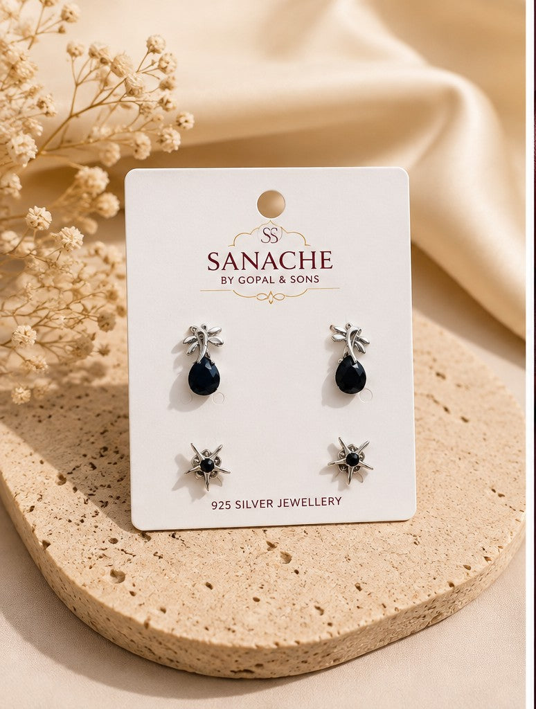 Midnight Cherry Charm Stud - 925 sterling silver jewellery by Sanache (photo 2)