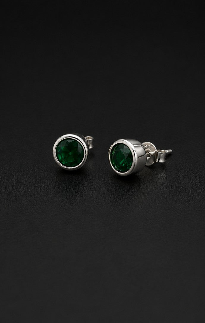 Green Radiance Stud - 925 sterling silver jewellery by Sanache (photo 3)
