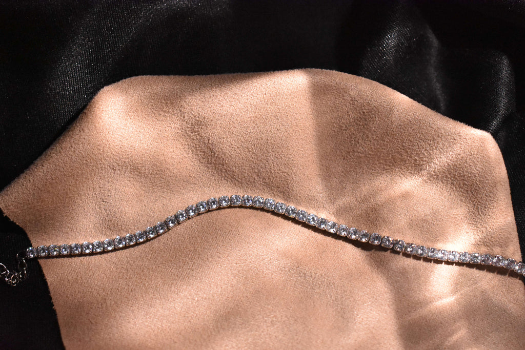 925 Silver Cascade Crystal Tennis Bracelet - 925 sterling silver jewellery by Sanache (photo 3)