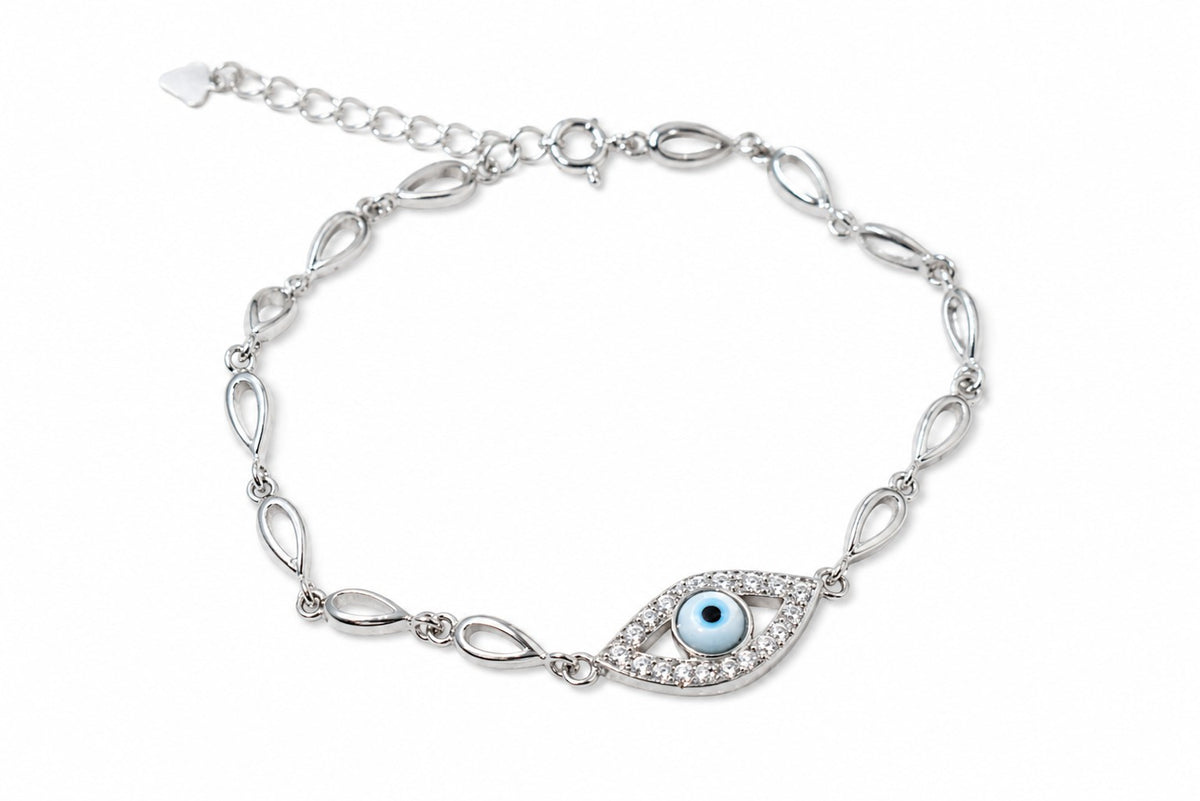 925 Silver Evil Eye Guardian Charm Bracelet - 925 sterling silver jewellery by Sanache (photo 2)