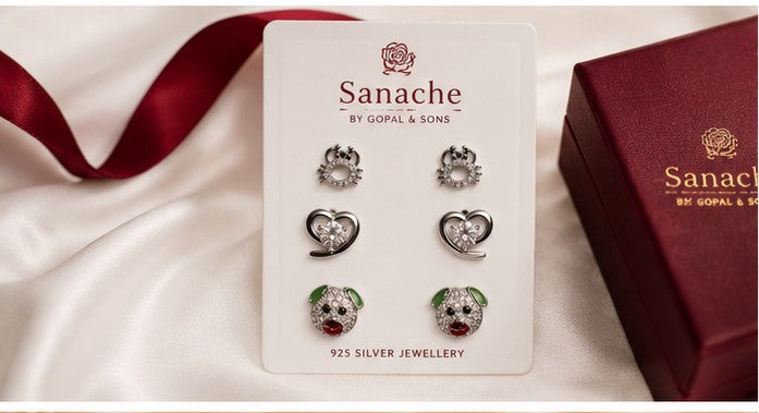Sparkling Apple Charm Drop - 925 sterling silver jewellery by Sanache
