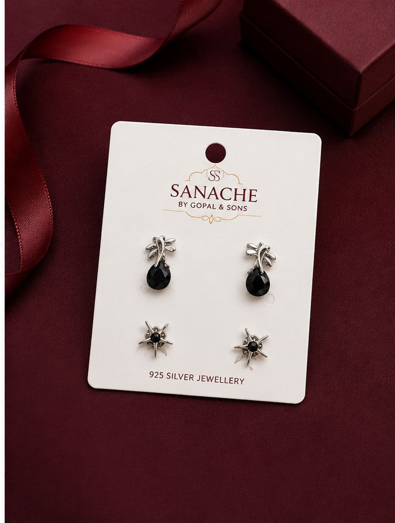 Midnight Cherry Charm Stud - 925 sterling silver jewellery by Sanache (photo 3)